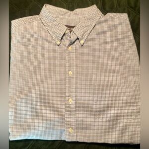 Eddie Bauer Men's Light Blue and White Button-Down Dress Shirt ~ 3XL ~